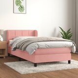 vidaXL Box spring krevet s madracem ružičasti 100x200 cm baršunasti Cijene