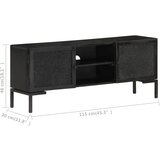 TV ormarić crni 115 x 30 x 46 cm od masivnog drva manga | shoptok.hr