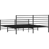  Metalni okvir kreveta uzglavlje i podnožje crni 193x203 cm | Eponuda.com