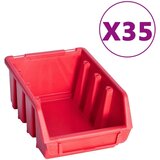  141-dijelni set kutija za pohranu sa zidnim pločama crveno-crni | shoptok.hr