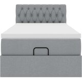 vidaXL Otomanski okvir kreveta s madraca svijetlosivi 90x190cm tkanine | shoptok.hr