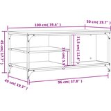  Stolić za kavu crni 100 x 50 x 45 cm od konstruiranog drva | shoptok.hr