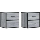 vidaXL Stenska nočna omarica 2 kosa siva sonoma 40x31x39,5 cm | Shoptok.si