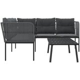  Set vrtnih sofa s jastucima crni od čelika i tekstilena | Eponuda.ba