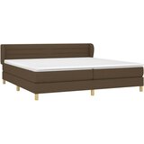  Krevet s oprugama i madracem tamnosmeđi 200x200 cm od tkanine | shoptok.hr