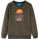  Dječja topla majica tamna kaki prošarana 104 | shoptok.hr