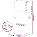 Staklena vrata Prugasti Crna 102,5 x 3,5 x 201,5 cm Aluminij | shoptok.hr