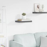  Plutajuća zidna polica visoki sjaj siva 40 x 23 x 3,8 cm MDF | shoptok.hr