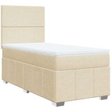 vidaXL Okvir kreveta s oprugama i madrac krem 80x200 cm od tkanine | shoptok.hr