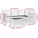  Set vanjskih sofa 5 kom. Bijela Čvrsto drvo akacije | shoptok.hr