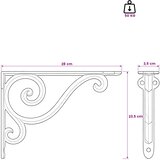  Nosači za zidne police 2 kom. Antič White 23.5 x 28 x 3.5 cm | shoptok.hr