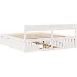  Posteljni okvir s predali bel 180x200 cm trdna borovina | Shoptok.si