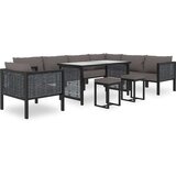 vidaXL Sekcijski kotni kavč z levim naslonjalom poli ratan antraciten | Shoptok.si