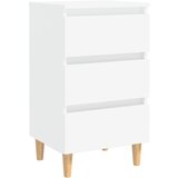 Furnova Nočna omarica z lesenimi nogami bela 40x35x69 cm, (21925776) | Shoptok.si