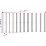  Zidno uzglavlje crni 204x3x90 cm od masivne borovine | shoptok.hr