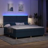  LED Box Spring Krevet s uzglavljem Plava 200 x 200 cm tkanina | shoptok.hr
