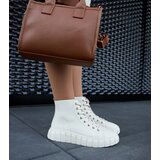 Gemre Beige long leather sneakers Carassai | Shoptok.si