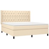  Krevet s oprugama i madracem krem 160x200 cm od tkanine | shoptok.hr