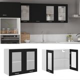vidaXL Viseći stakleni ormarić crni 80 x 31 x 60 cm od iverice Cijene