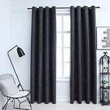  Zavjese za zamračivanje s prstenima 2 kom antracit 140 x 175 cm | shoptok.hr