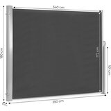 Multi Garden sklopiva bočna tenda 350 × 180 cm siva | shoptok.hr