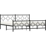Metalni okvir kreveta uzglavlje i podnožje crni 200x200 cm | shoptok.hr