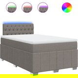 vidaXL Krevet s oprugama i madracem smeđesivi 120 x 200 cm od tkanine | shoptok.hr