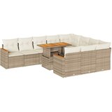  11-dijelni set vrtnih sofa od poliratana s jastucima bež bagrem | shoptok.hr