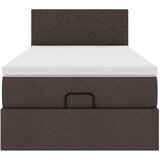 vidaXL Otomanski posteljni okvir z vzmetnico rjav 90x190 cm blago, (21608366) | Shoptok.si