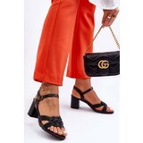 Kesi Comfortable leather heeled sandals golden bellamy Cene