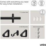 Umbra Mat črna jeklena karnisa z nastavljivo dolžino 107 - 305 cm Trinity &amp;ndash; Slike