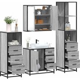 vidaXL 4-dijelni set kupaonskog namještaja siva boja hrasta drveni | shoptok.hr