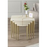 Hanah home set od 4 umetnutih stočića Lyon, krem / zlatni | Eponuda.com