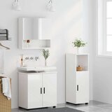 vidaXL Komplet pohištva za kopalnico 3 pcs Bela z visokim sijajem | Shoptok.si