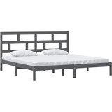  Okvir za krevet od masivne borovine sivi 200 x 200 cm | shoptok.hr