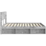  Okvir za krevet s pohranom i uzglavljem Betonska siva - Betonska siva 135 x 190 cm | shoptok.hr