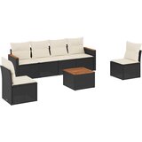  7-dijelni set vrtnih sofa od poliratana s jastucima crni | shoptok.hr