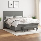 The Living Store Box spring postelja z vzmetnico temno siva 160x200 cm blago - Box Spring Postelja, (21438574) Cene