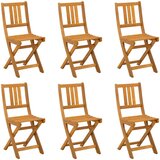  Vanjske bistro stolice 6 pcs Prirodna Čvrsto drvo akacije | Eponuda.ba
