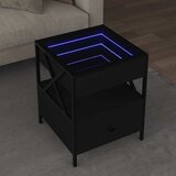  Stolić za kavu s beskonačnim LED svjetlima crni 40 x 40 x 51 cm | shoptok.hr