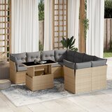  9-dijelni set vrtnih sofa s jastucima bež od poliratana 100 x 55 x 73 cm | shoptok.hr