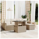 vidaXL 6-dijelni set vrtnih sofa s jastucima bež od poliratana | shoptok.hr