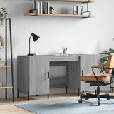vidaXL Pisalna miza siva sonoma 140x50x75 cm inženirski les Cene