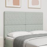 vidaXL LED uzglavlje svjetlosivo 72 cm baršunasto, uzglavlje s kristalnim dugmetom nabiranim svjetlosivo 140 cm baršunasto | shoptok.hr