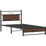 vidaXL Posteljni okvir brez vzmetnice rjavi hrast 107x203 cm inž. les | Shoptok.si