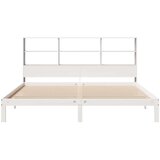 vidaXL Krevet s regalom z knjige bez madraca bijeli 200x200cm borovina | shoptok.hr