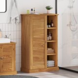 vidaXL Kopalniška omarica medeno rjava 68 x 34 x 110 cm Trdna borovina u