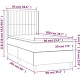  Box spring postelja z vzmetnico LED temno rjava 90x200 cm blago, (20937632) | Shoptok.si