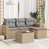 vidaXL 5-dijelni vrtni set sofa s jastucima bež od poliratana Cijene