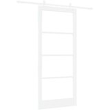  Klizna vrata Bijelo 93 x 211 cm Masivna borovina i staklo | shoptok.hr